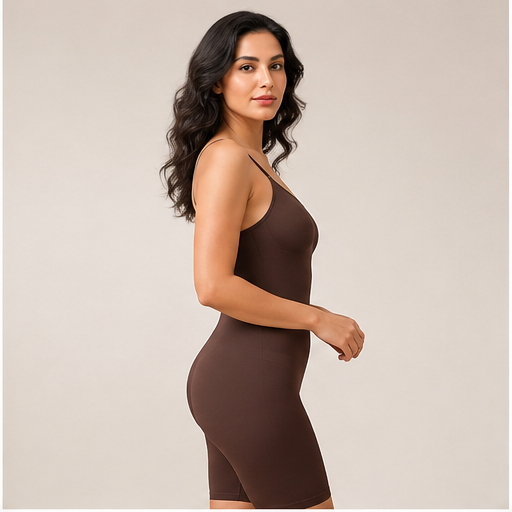 Women’s Body Sculpting Shapewear Bodysuit – Brown | Body-Hugging & Stretch Fit