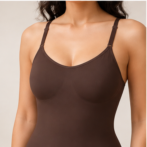 Women’s Body Sculpting Shapewear Bodysuit – Brown | Body-Hugging & Stretch Fit