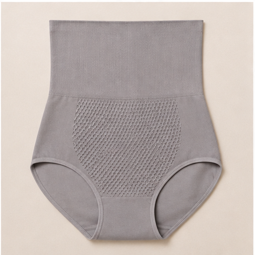 Women’s High-Waist Tummy Control Shapewear Panty – Grey | Anti-Roll Waistband