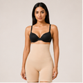 Women’s High-Compression Tummy Tucker Bodysuit – Beige | Thigh Slimming Support