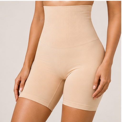 Women’s High-Compression Tummy Tucker Bodysuit – Beige | Thigh Slimming Support