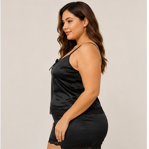 Women’s Satin Cami Top & Shorts Nightwear Set – Soft & Comfortable Sleepwear