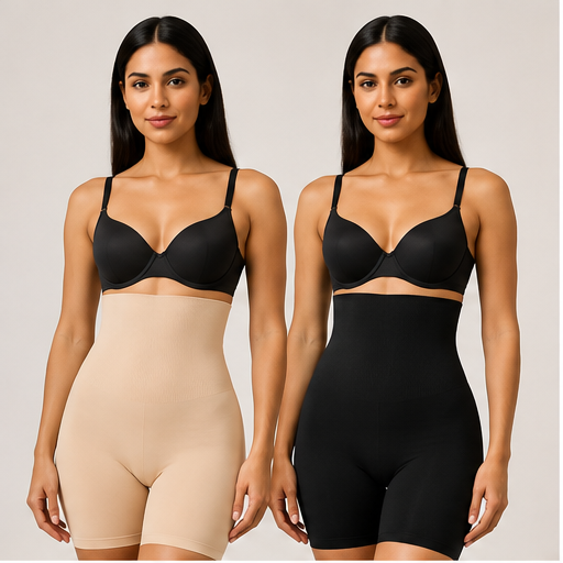 Women’s High-Waist Shapewear Shorts – Tummy & Thigh Control | Pack of 2